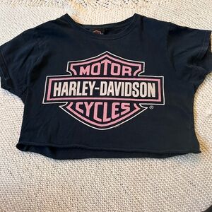 Vintage Harley-Davidson pink crop top